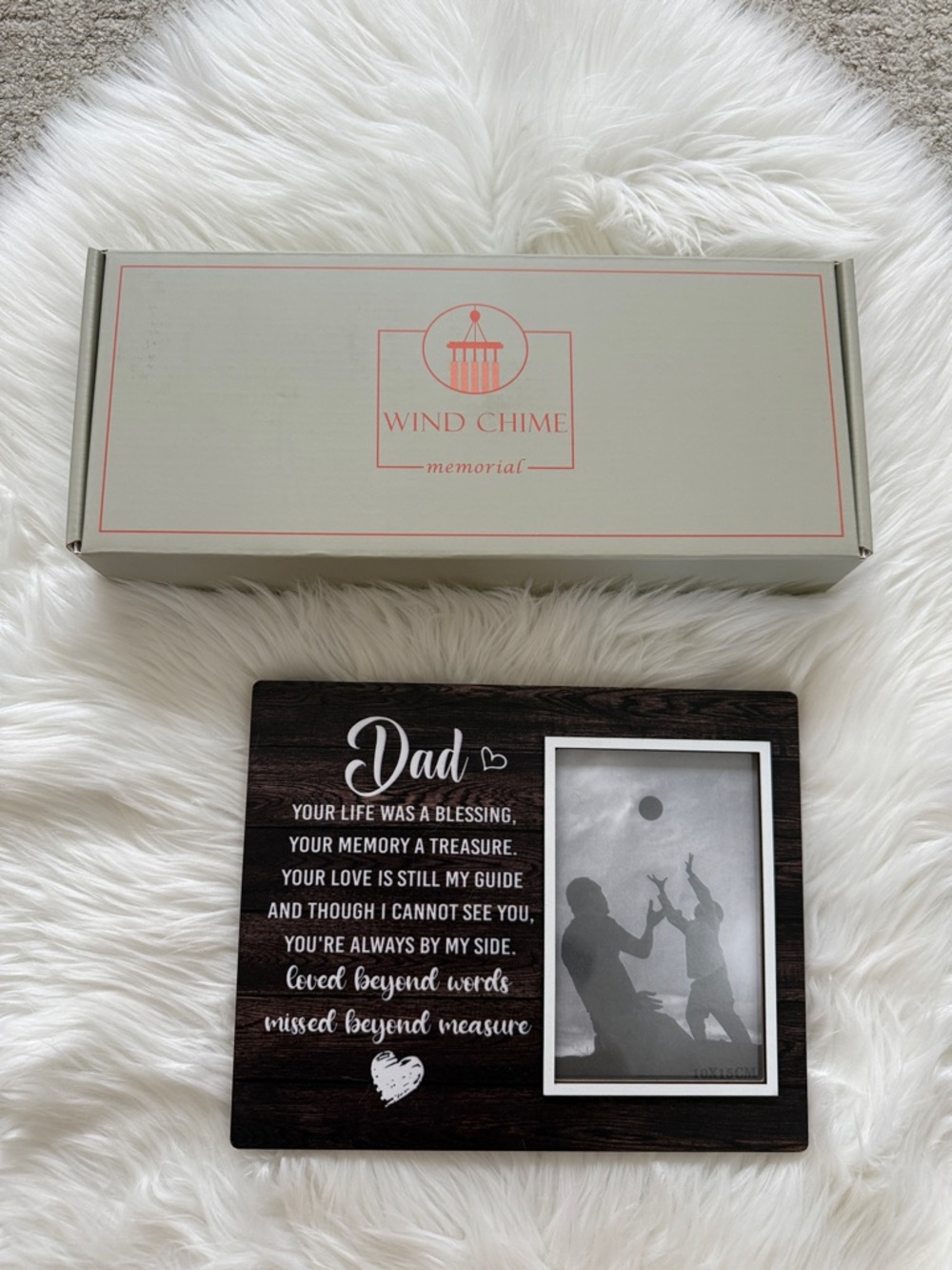 Memorial Dad Picture Frame & Memorial Dad Wind Chime NWT